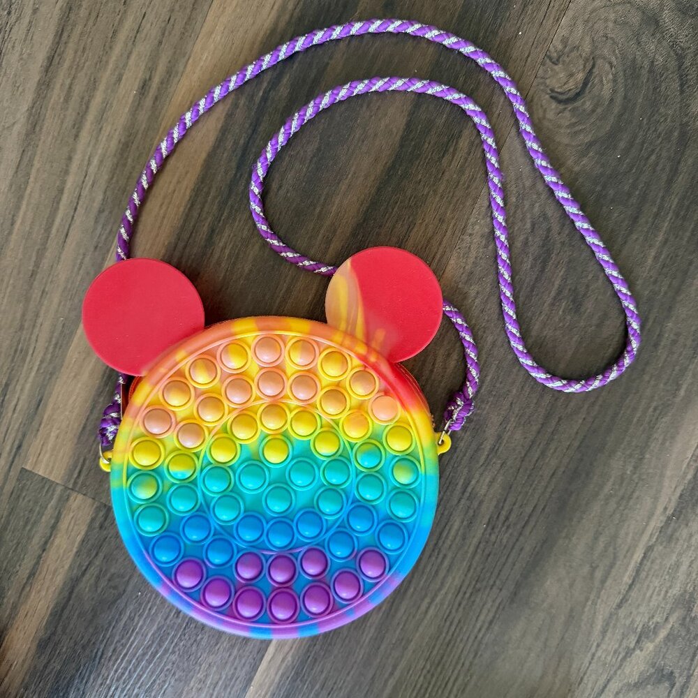 Claire's Popper Bear Crossbody Bag Purse Fidget Toy